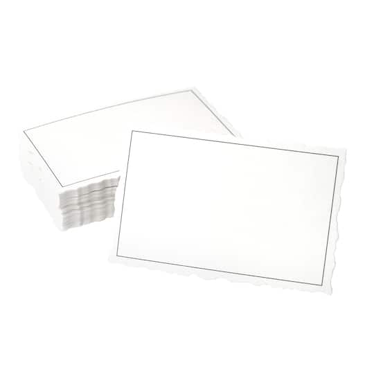 6 Packs: 50 ct. (300 total) Style Me Pretty White with Black Border Place Cards